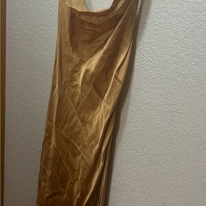 Young Fabulous & Broke Gold Maxi Slip Dress